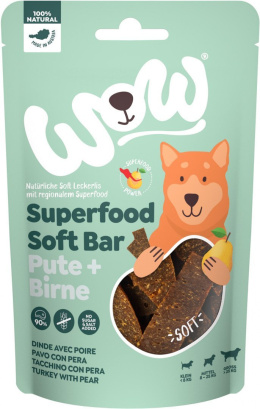 WOW Superfood Soft Bar Pute - mięso indyka z gruszką miękkie przysmaki dla psa (150g)