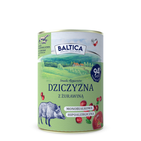 Baltica karma mokra dziczyzna z żurawiną 400g