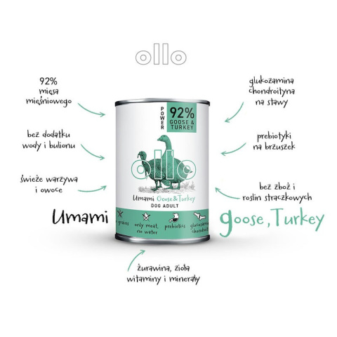 Ollo - Umami Power Goose&Turkey 400g - Gęś i Indyk