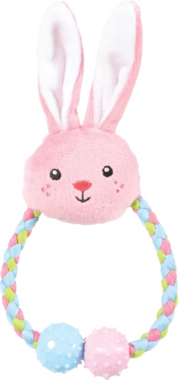 Zolux - pluszowy królik ze sznurkiem - zabawka dla psa