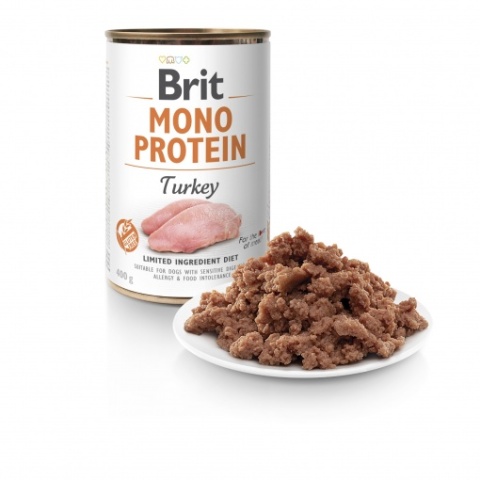 BRIT MONO PROTEIN TURKEY - karma mokra z indykiem - 400g