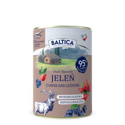 Baltica Karma mokra jeleń z owocami leśnymi 400g