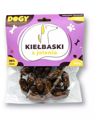 DOGY Kiełbaski z jelenia dla psa 100g