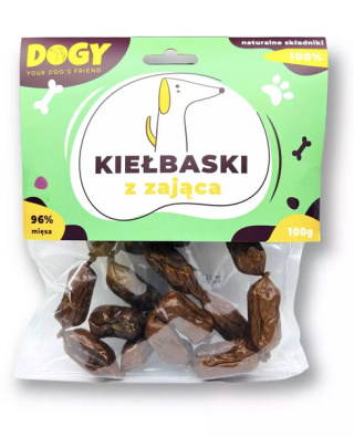 DOGY kiełbaski z zająca dla psa 100g