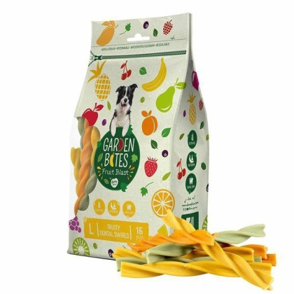 GARDEN BITES FRUITY DENTAL SWIRLS - wegańskie gryzaki dla psa - L