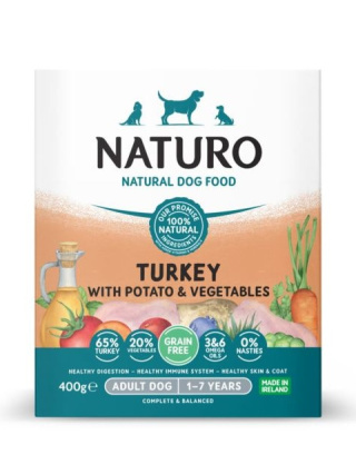 NATURO ADULT Grain Free - karma mokra - Indyk z ziemniakami i warzywami 400g