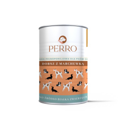 Perro Karma mokra Dorsz z marchewką – monobiałkowa formuła dla psów dorosłych 410g