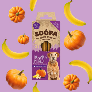 SOOPA Senior Dental Sticks Banana, Pumpkin, Flaxseed – Banan, Dynia, Siemię Lniane (100g)