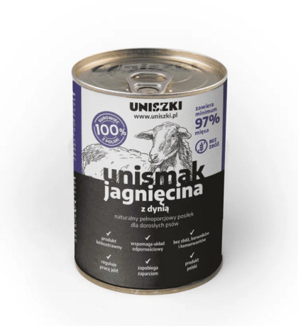 Uniszki - UNIsmak Jagnięcina z Dynią - Karma Mokra dla Psa - 410g