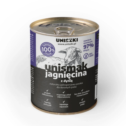 Uniszki - UNIsmak Jagnięcina z Dynią - Karma Mokra dla Psa - 800g