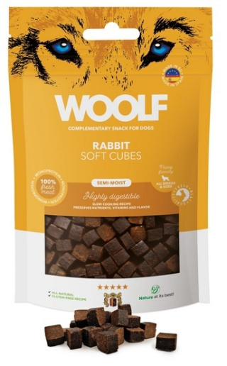 WOOLF Soft Cubes Rabbit - Miękkie przysmaki z królikiem 100g