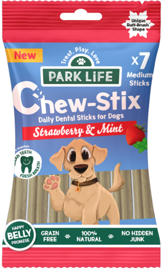 Dental stick dla psa Chew-Stix Truskawka i Mięta 180g/7szt.