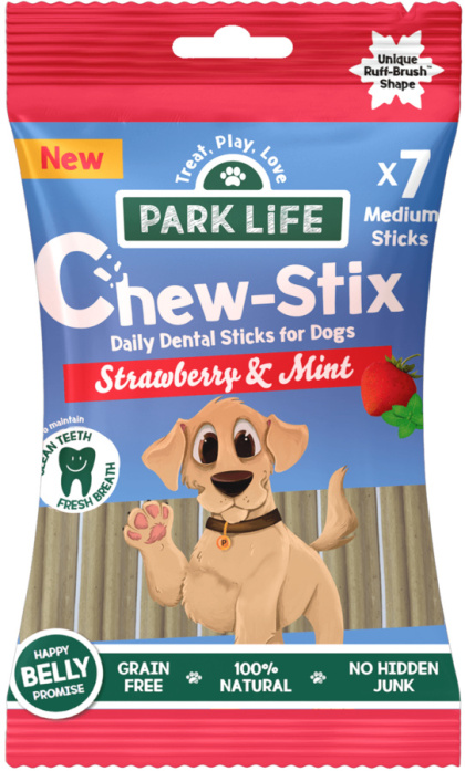 Dental stick dla psa Chew-Stix Truskawka i Mięta 180g/7szt.