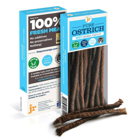 Jr Pets Pure Ostrich Sticks - Paski Mięsne ze strusia - 50g