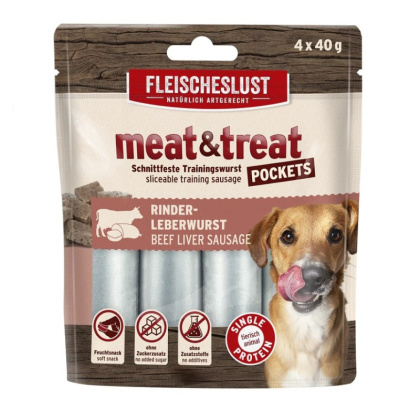 Meatlove - kiełbaska treningowa meat and treat z wątróbką wołową 4x40g