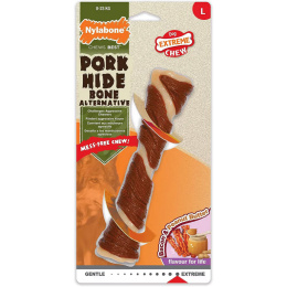 Nylabone Extreme Bacon & Peanut Butter Porkhide Bone L