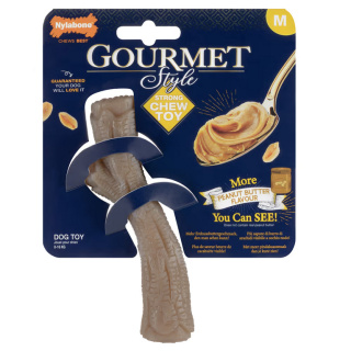 Nylabone Gourmet Stick Peanut Butter - Wytrzymały Gryzak dla Psa o Intensywnym Smaku Masła Orzechowego - Rozmiar M