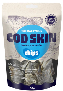 TRZY PSY - PSIE BAŁTYCKIE CHIPSY ZE SKÓRY DORSZA - 50G