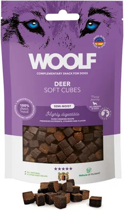 WOOLF Soft Cubes Deer - Miękkie przysmaki z jelenia 100g