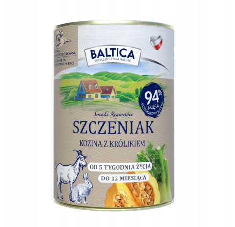 BALTICA - Karma mokra dla szczeniąt Kozina z królikiem 400g