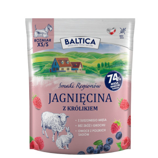 BALTICA SMAKI REGIONÓW - Jagnięcina z królikiem XS/S - karma sucha dla psa - 1kg