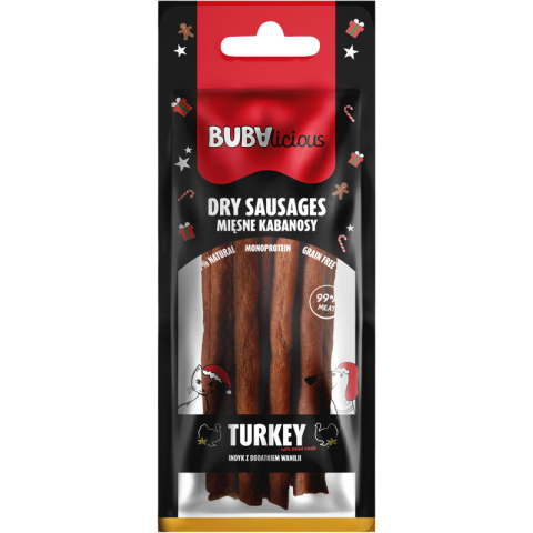 BUBAlicious More Meat XMAS kabanosy dla psa - indyk z dodatkiem wanilii - 70g