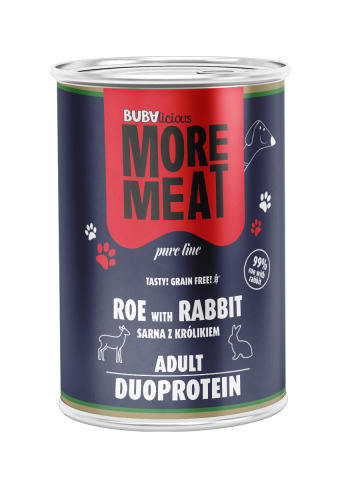 BUBAlicious More Meat duo Pure - karma mokra dla psa sarna królik - 400g