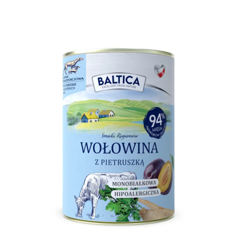 Baltica – Wołowina z pietruszką – Mokra karma dla psa – 400g