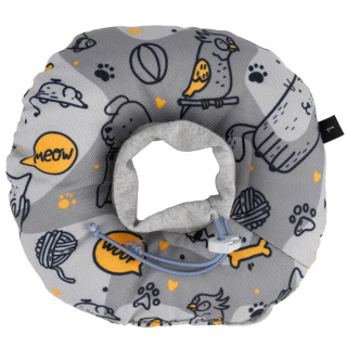 Biglo Pet Recovery Soft Cone Light Gray - Kołnierz Ochronny dla Psa i Kota - Miękki, Jasnoszary - Rozmiar 1