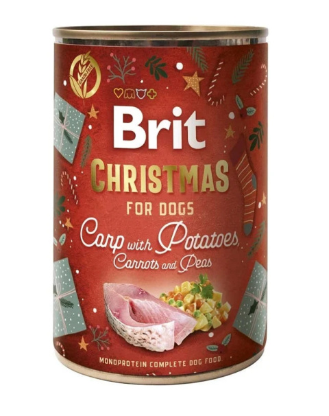 Brit Mono Protein Christmas Dinner - Świąteczna Kolacja dla Psa z Karpiem 400g