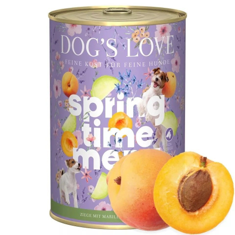 DOG'S LOVE Springs Menu Ziege karma mokra - kozina z morelami i kalarepą (400g)