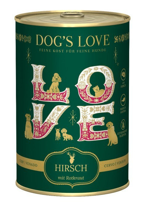 DOG'S LOVE Winter Menu Hirsch - Mięso Jelenia z Kasztanami (400g)