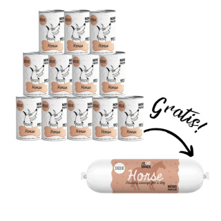 Paka Zwierzaka - Pepe horse - karma mokra z koniną 12x400g+kiełbaska gratis!