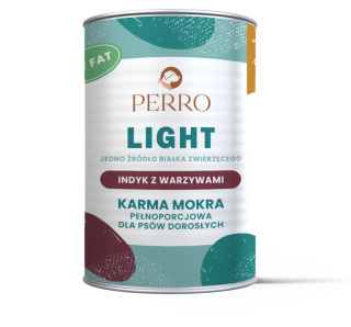 Perro - Karma mokra Light Indyk z warzywami – monobiałkowa formuła dla psów dorosłych 400g