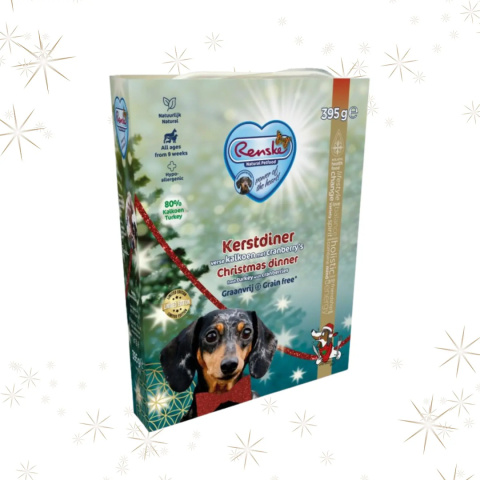 Renske Dog CHRISTMAS DINNER - kolacja wigilijna z indykiem - mokra karma dla psów (395 g)