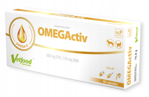 Vetfood - OMEGActiv - omega 3 dla psa i kota - 60 kapsułek