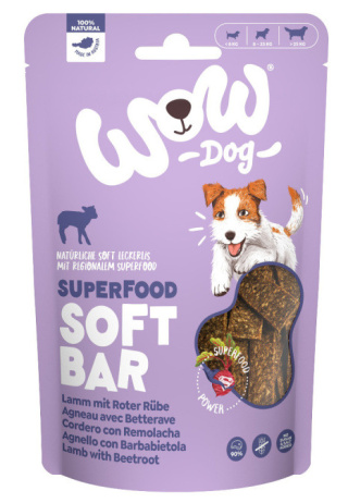 WOW Superfood Soft Bar Lamm - jagnięcina z buraczkami miękkie przysmaki dla psa (150g)