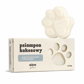 AUNA Psiampon kokosowy – naturalna kostka do mycia psa (2x30 g)