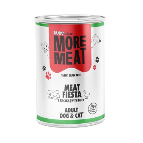 BUBAlicious Meat Fiesta z kaczką – mokra karma dla psa i kota 400 g BUBAlicious Meat Fiesta z kaczką – mokra karma dla psa i kota 400 g