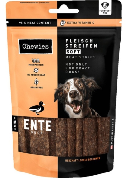 Chewies Fleischstreifen Soft Duck Mini - miękkie paski mięsne z kaczki - 70 g