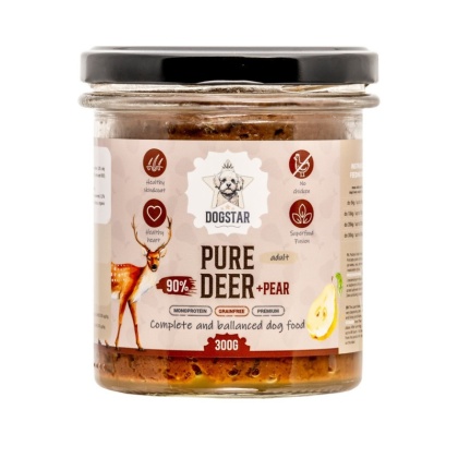 DOGSTAR Pure Deer - karma mokra dla psa jeleń z gruszką - 300g