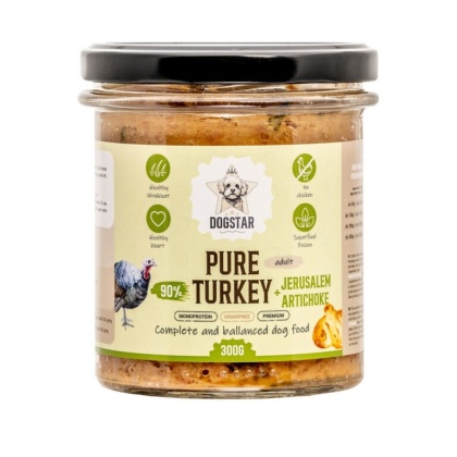 DOGSTAR Pure Turkey - karma mokra dla psa indyk z jarmużem - 300g