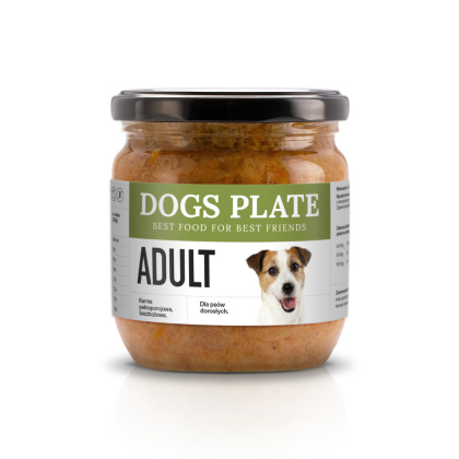 Dogs Plate Adult - Gotowana karma z indykiem i wołowiną 360g