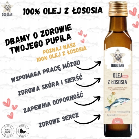 Dogstar – Olej z łososia dla psa i kota – 250 ml Dogstar – Olej z łososia dla psa i kota – 250 ml