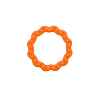 FIBOO Fringoo Mini – ekologiczne ringo i szarpak dla małego psa 2w1 - pomarańczowe (ø 12 cm)