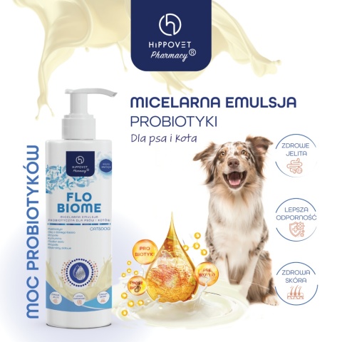Hippovet Pharmacy FloBiome – emulsja probiotyczna dla psów i kotów 250 ml Hippovet Pharmacy FloBiome – emulsja probiotyczna dla psów i kotów 250 ml
