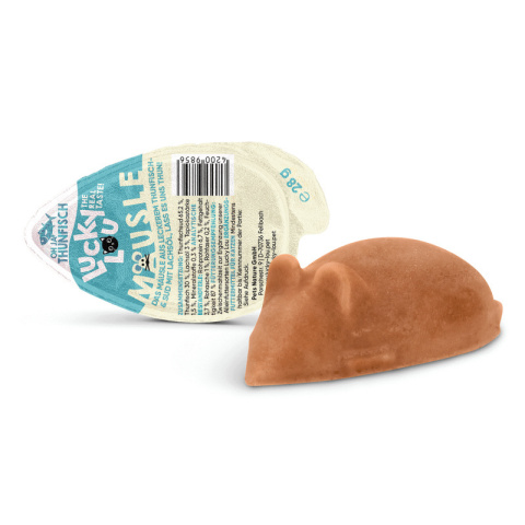 Lucky Lou Mäusle – Tuńczyk – pasztet w kształcie myszki dla kota i psa – 28g Lucky Lou Mäusle – Tuńczyk – pasztet w kształcie myszki dla kota i psa – 28g