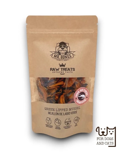 Mr. Bones – Surowe przysmaki z małży zielonowargowych – 45 g