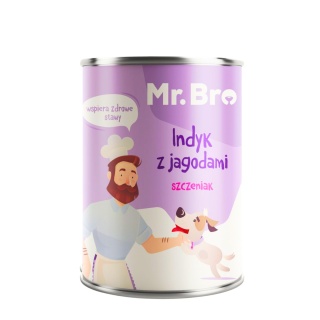 Mr. Bro Indyk z Jagodami – karma mokra dla szczeniąt – 400 g