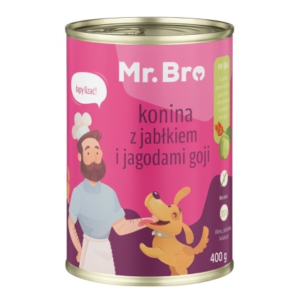 Mr. Bro - Konina z Jabłkiem i Jagodami Goji - Karma mokra dla psa 400g